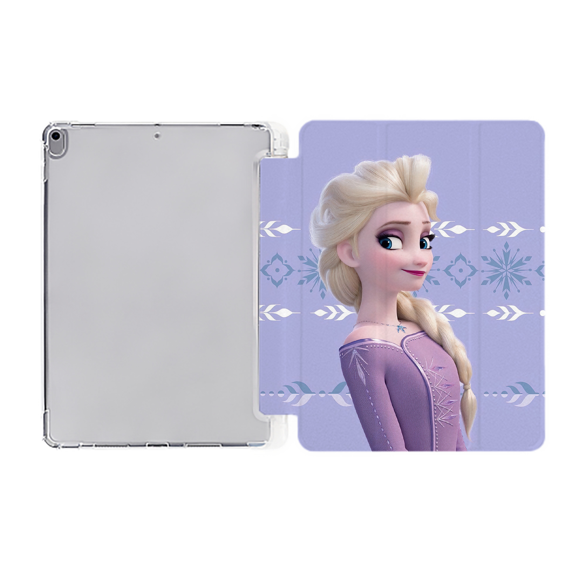 （画像用） アナと雪の女王 アンナ エルサ Frozen Anna Elsa IPad ケース ペン収納付き 三つ折りスタンド PUレザー×シリコン 対応機種9.5/10.5/10.9インチ